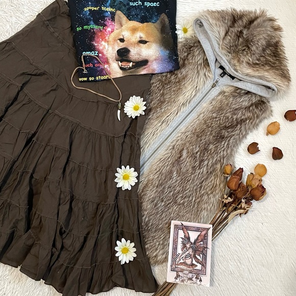 Y2k Faux fur furry hooded reversible sweater vest - Picture 4 of 17